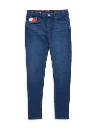 Tommy Hilfiger Kids' Girl's Mid Rise Skinny Jeans In Hudson Wash