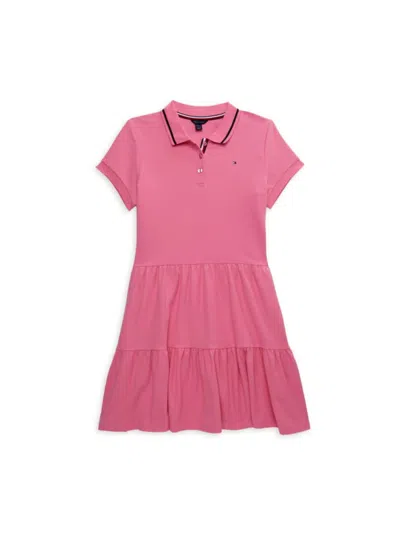 Tommy Hilfiger Kids' Girl's Tiered Polo Dress In Blue