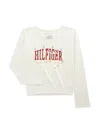 TOMMY HILFIGER GIRL'S TOMMY LOGO HEATHERED TEE