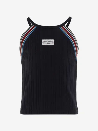 Tommy Hilfiger Kids' Girls 1985 Logo Tank Top In Blue