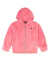 Tommy Hilfiger Girls 7-16 Minky Zip Up Loose Fit Hoodie In Pink