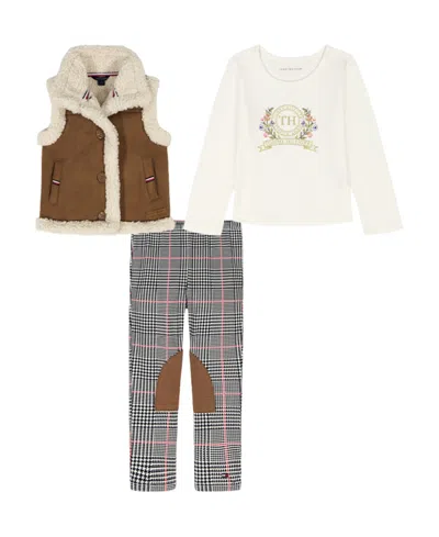 Tommy Hilfiger Kids' Girls 4-6x 3-piece T-shirt, Vest And Leggings Set In Multi