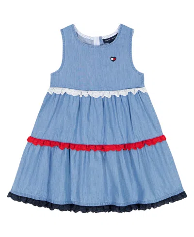 Tommy Hilfiger Kids' Girls' 4-6x Denim A-line Dress In Neutral