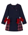 Tommy Hilfiger Girls 4-6x Peter Pan Collar Plaid Detail Dress In Multi