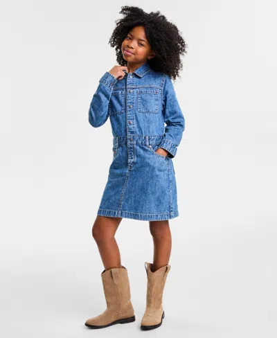 Tommy Hilfiger Kids' Girls 4-16 Cotton Denim Shirtdress In Blue