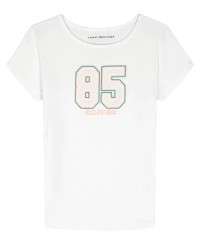 Tommy Hilfiger Kids' Girls' 7-16 Graphic Print Crewneck T-shirt In White