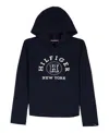 Tommy Hilfiger Girls 7-16 Long-sleeve Rib Popover Hoodie In Black