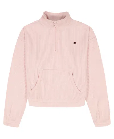 Tommy Hilfiger Kids' Girls' 7-16 Quarter-zip Sweater In Pink