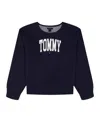Tommy Hilfiger Girls 7-16 Raw Edge Sweatshirt In Black