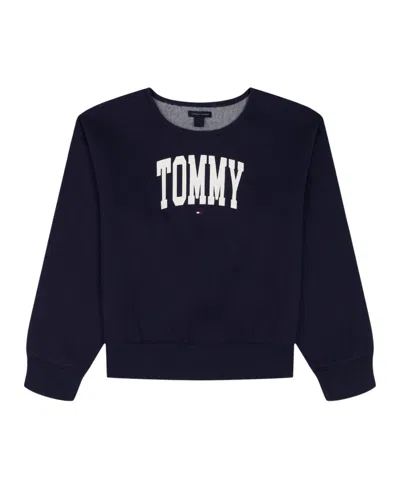 Tommy Hilfiger Kids' Girls 7-16 Raw Edge Sweatshirt In Black