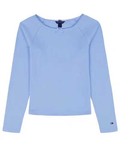 Tommy Hilfiger Kids' Girls' 7-16 Round Neck T-shirt In Blue
