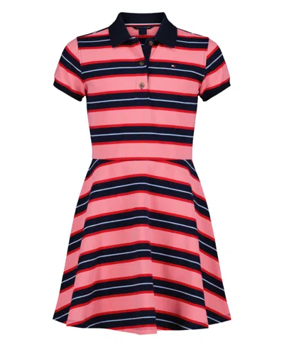 Tommy Hilfiger Kids' Girls 7-16 Varsity Stripe Polo Dress In Multi