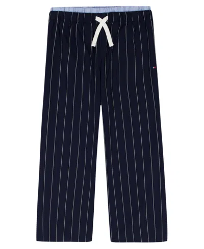 Tommy Hilfiger Kids' Girls 7-16 Yarn Dye Pinstripe Lounge Pants In Blue