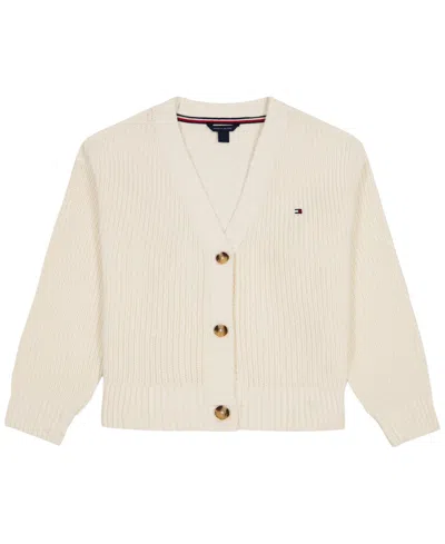 Tommy Hilfiger Kids' Girls' 7-16 Rib Knit Button-front Cardigan In Natural