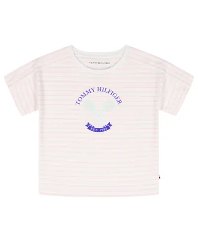 Tommy Hilfiger Kids' Girls' 7-16 Round Neck Stripe T-shirt In Pink