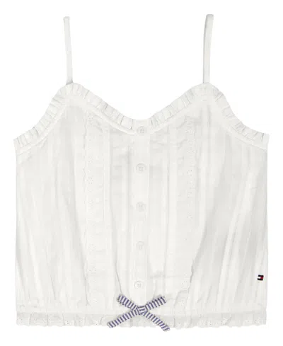 Tommy Hilfiger Kids' Girls' 7-16 Ruffle Trim Lace Cami Top In White