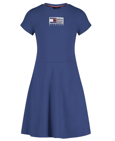 Tommy Hilfiger Kids' Girls' 7-16 Short-sleeve Dress In Blue