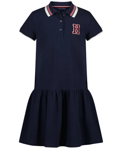 Tommy Hilfiger Kids' Girls' 7-16 Short-sleeve Polo Dress In Black