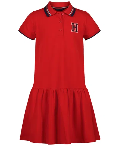 Tommy Hilfiger Kids' Girls' 7-16 Short-sleeve Polo Dress In Tommy Red