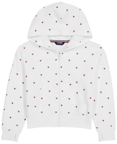 Tommy Hilfiger Kids' Girls' 7-16 Star Flag Zip Hoodie In White