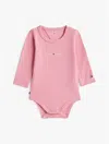 Tommy Hilfiger Girls' Babies' Logo Onesie In Pink