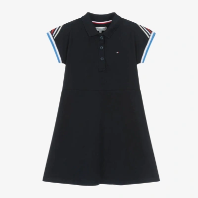 Tommy Hilfiger Kids' Girls Blue Cotton Piqué Polo Dress