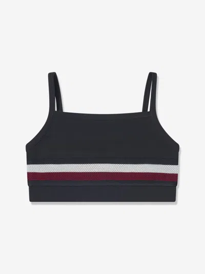 Tommy Hilfiger Babies' Girls Global Stripe Sports Top In Blue