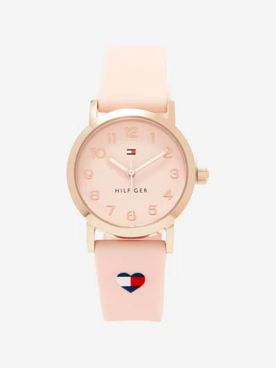 Tommy Hilfiger Kids'  Girls Heart Logo Strap In Pink