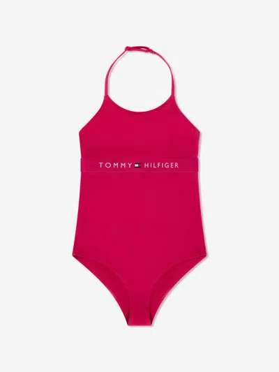 Tommy Hilfiger Kids'  Girls Logo Swimsuit In Pink