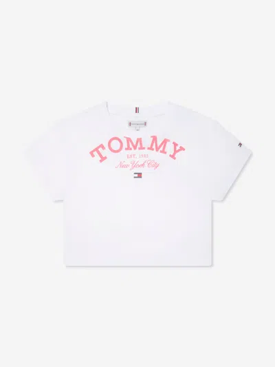 Tommy Hilfiger Kids' Girls Logo T-shirt In White