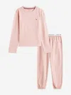 Tommy Hilfiger Girls Long Sleeve Cuffed Pj Set In Pink