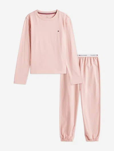 Tommy Hilfiger Kids'  Girls Long Sleeve Cuffed Pj Set In Pink