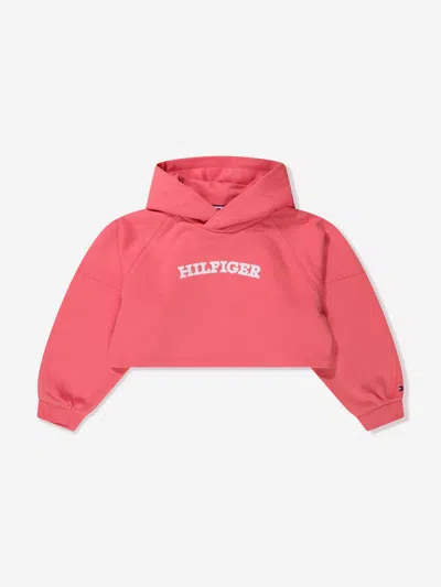 Tommy Hilfiger Kids' Girls Monotype Hoodie In Orange