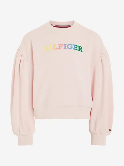 Tommy Hilfiger Kids' Girls Monotype Sweatshirt In Pink