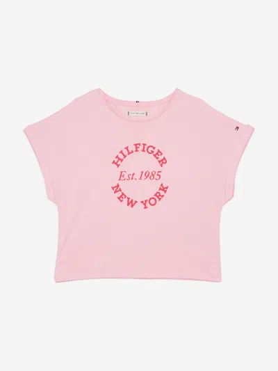 Tommy Hilfiger Kids'  Girls Ny Regular T-shirt In Pink