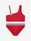 Tommy Hilfiger Girls One Shoulder Bikini In Red