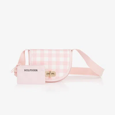 Tommy Hilfiger Kids' Girls Pink Gingham Check Saddle Bag (16cm)