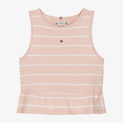 Tommy Hilfiger Kids' Girls Pink Stripe Viscose Sleeveless Top