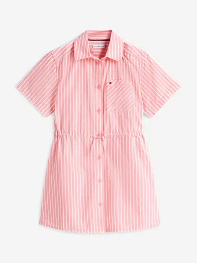 Tommy Hilfiger Babies'  Girls Poplin Striped Shirt Dress In Multi