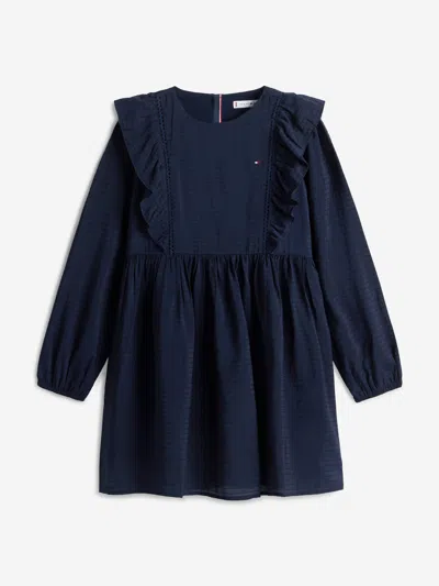Tommy Hilfiger Babies'  Girls Ruffle A-line Dress In Blue