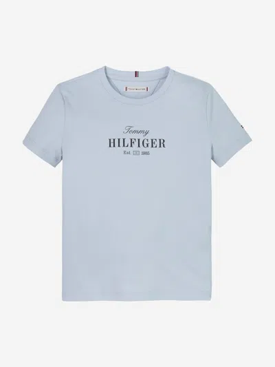 Tommy Hilfiger Kids'  Girls Script Logo T-shirt In Blue