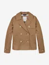 Tommy Hilfiger Girls Short Cotton Jacket In Brown