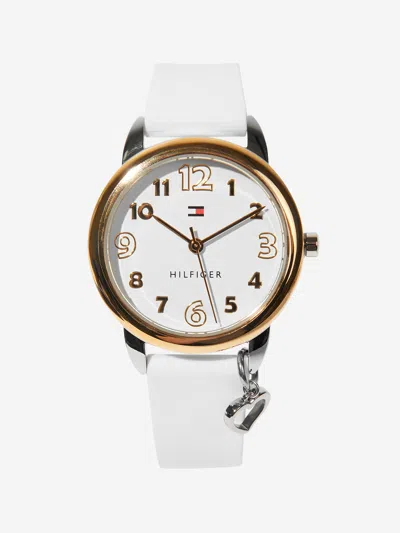 Tommy Hilfiger Kids'  Girls Silicone Strap Watch In White