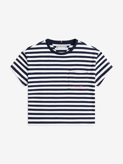 Tommy Hilfiger Babies'  Girls Striped Cotton T-shirt In Multi