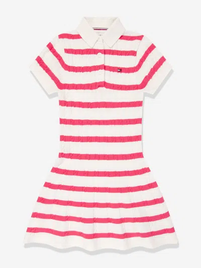 Tommy Hilfiger Kids'  Girls Striped Polo Dress In Pink