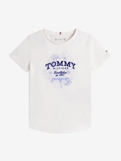Tommy Hilfiger Babies'  Girls Tommy Flock Flower T-shirt In White