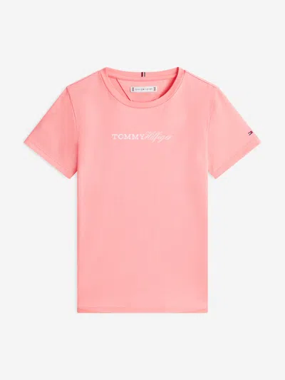 Tommy Hilfiger Babies'  Girls Tommy Script T-shirt In Pink