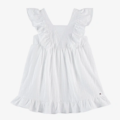 Tommy Hilfiger Babies' Girls White Cotton Ruffle Dress