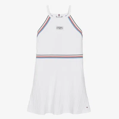 Tommy Hilfiger Kids' Girls White Cotton Sporty Dress