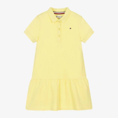 Tommy Hilfiger Kids' Girls Yellow Cotton Polo Shirt Dress